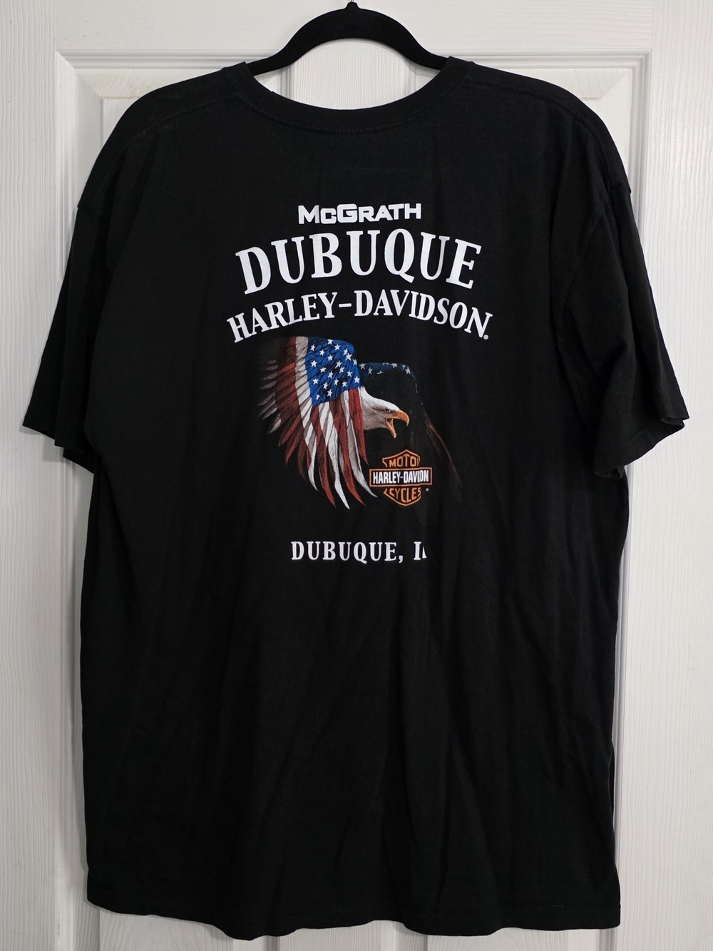 McGrath Harley-Davidson Black T-Shirt with Silver Skull Graphic - Picture 2 of 2